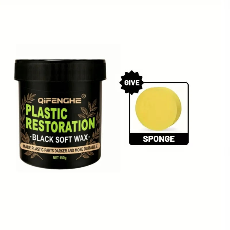Black Plastic Restorer Soft Wax | Revive Faded Car Trim Plastic Restorer Wax QXL