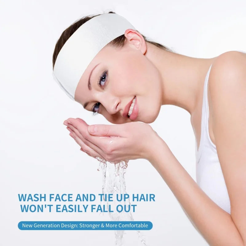 Disposable Spa Facial Headbands Non-Woven Headwraps 30–100 Pack Disposable Spa Headbands QXL