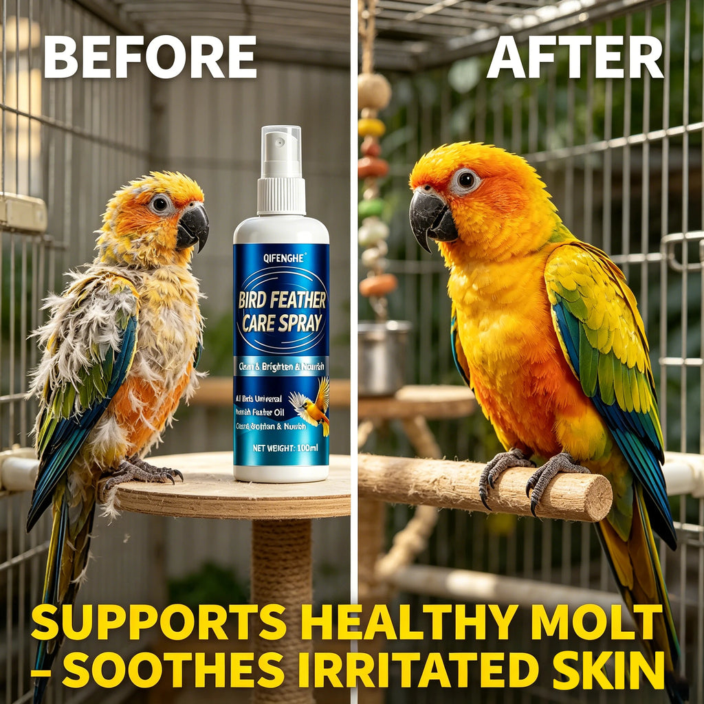Bird Feather Care Spray – Cleans, Brightens & Nourishes Bird Grooming Spray QXL