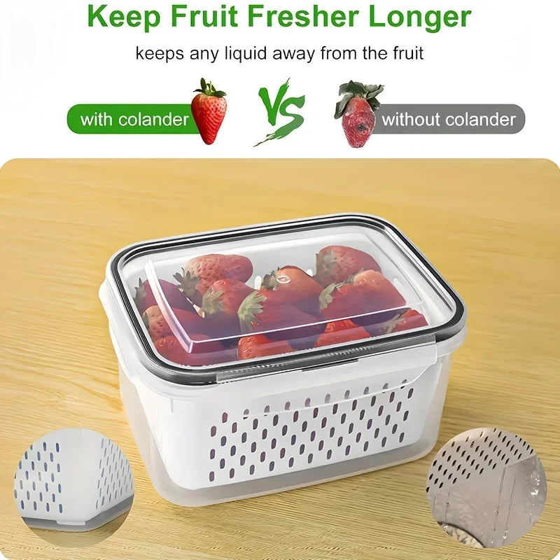 9-Piece Fruit Storage Containers with Colander & Lid for Fridge Fruit Storage Set QXL