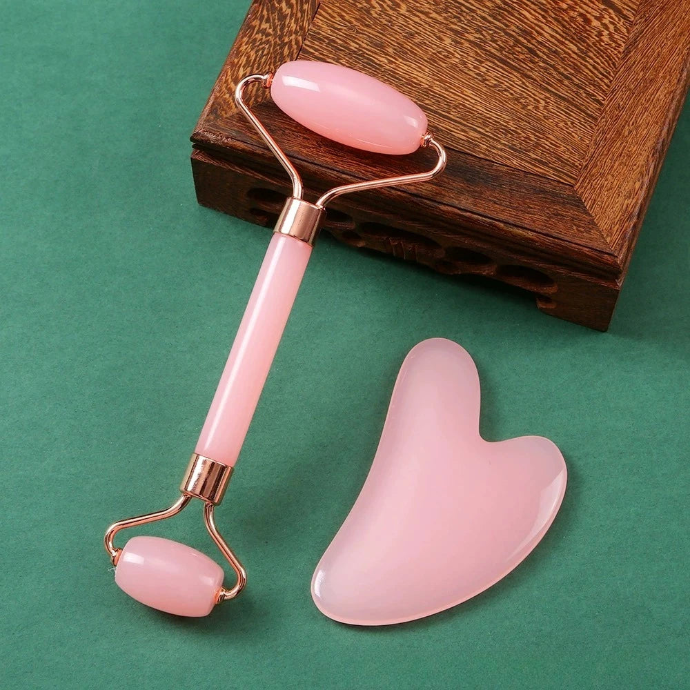 Resin Face Roller & Gua Sha Board Set | Facial Massage Tool Face Roller Set QXL