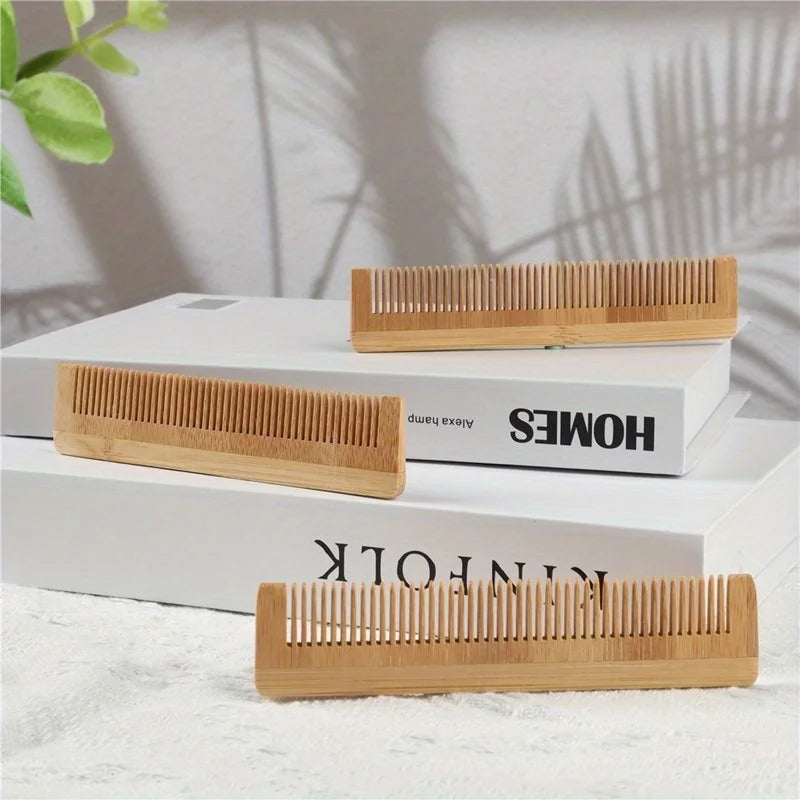 Bamboo Wide-Tooth Detangling Comb | Scalp Massage Hair Tool Bamboo Hair Comb QXL