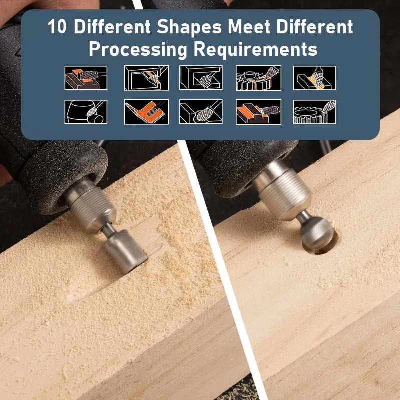 10-Pc HSS Rotary File Set | Engraving & Milling Cutters Rotary File Set QXL