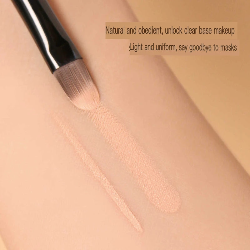 Walnut B52 Flat Concealer Brush | Tongue-Shaped Fiber Bristles Concealer Brush QXL
