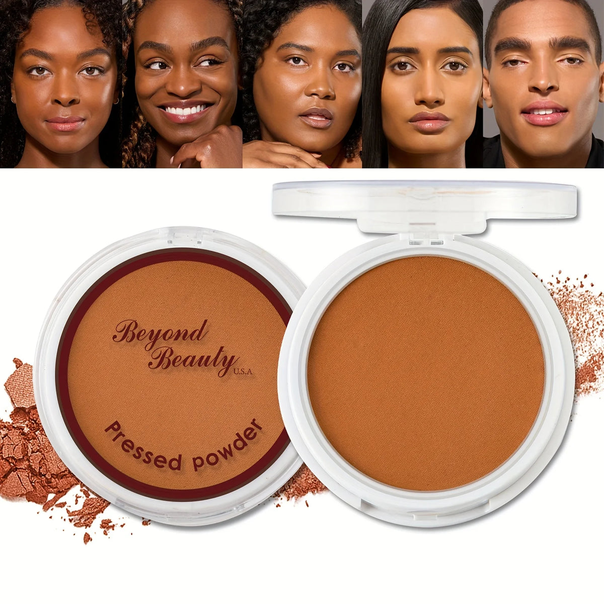 Wheat Bronzing Powder – Matte, Sweatproof Dark Skin Foundation Bronzing Pressed Powder QXL