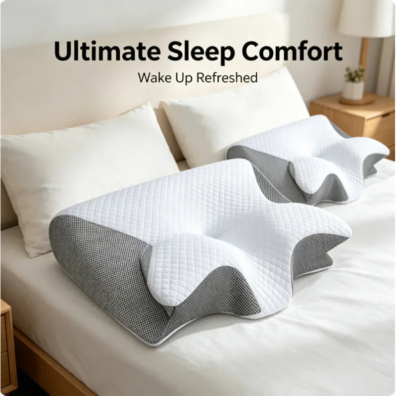 Memory Foam Cervical Contour Pillow | Ergonomic Neck Support Cervical Contour Pillow QXL