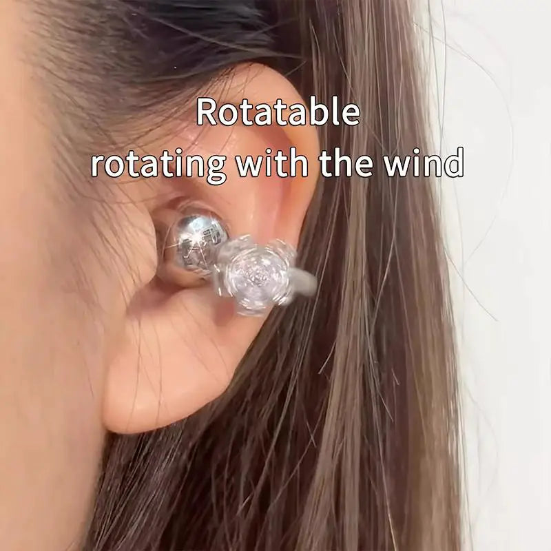Rotating Flower Rhinestone Earbud Charm Clip | Non-Pierce Earbud Charm Clip QXL