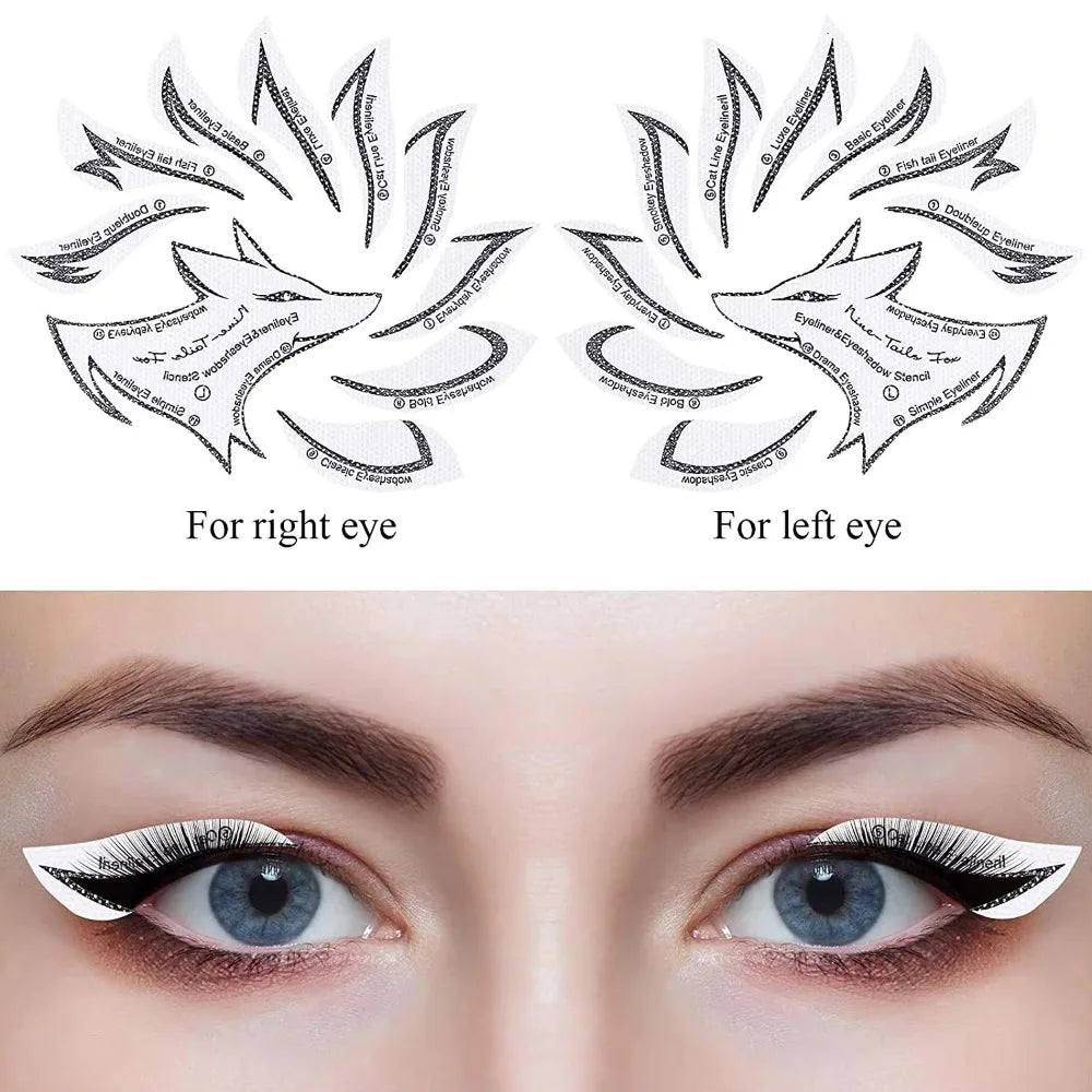 Fox Eye Makeup Stencils – Eyeliner, Eyebrow & Shadow Templates Eye Makeup Stencil QXL