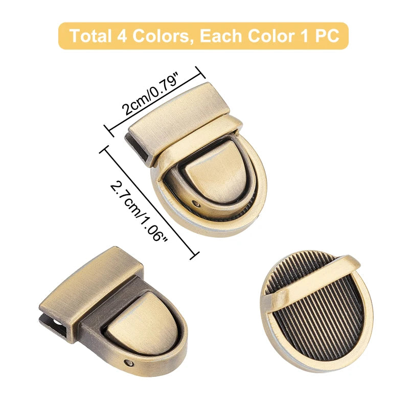 10-Set Antique Bronze Purse Push Lock Clasps | DIY Bag Hardware Bag Clasp Hardware QXL AECH04-10305