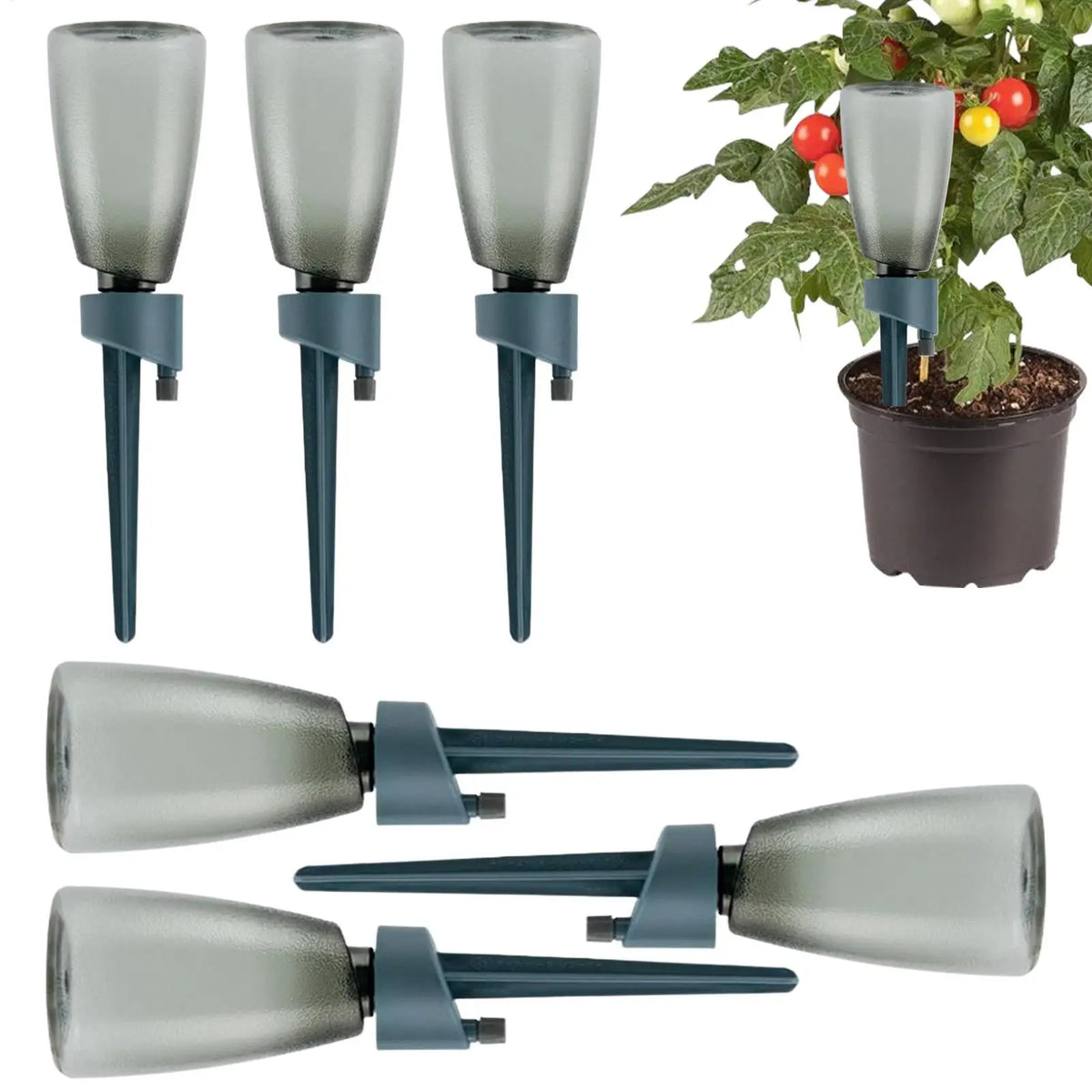 6-Pack Automatic Plant Watering Spikes with Control Valve Plant Watering Spikes QXL