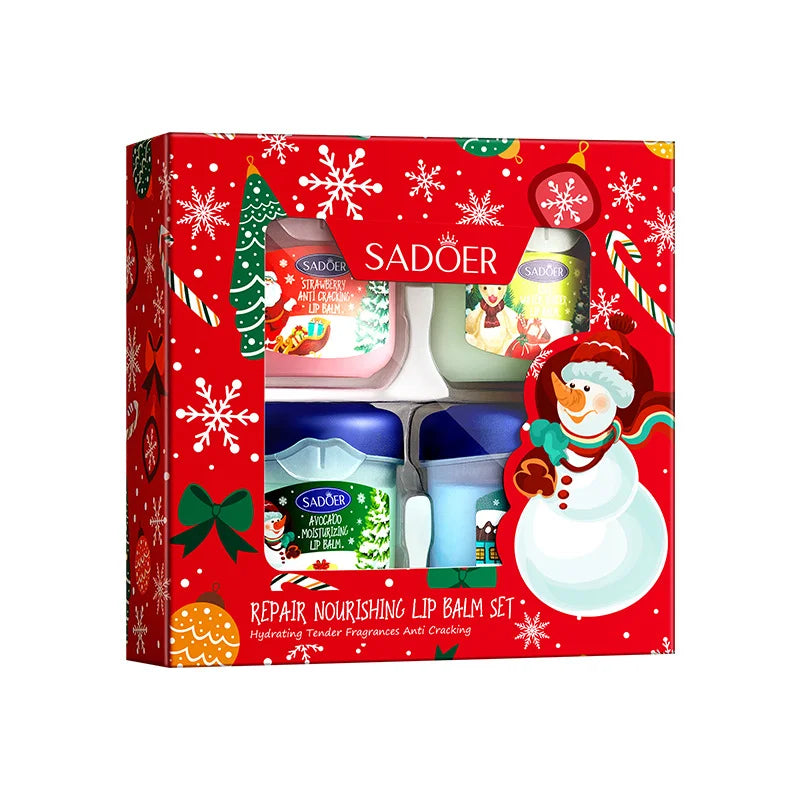 4-Piece Nourishing Lip Balm Gift Box Set | Moisturizing Lipstick Lip Balm Gift Set QXL 1Box