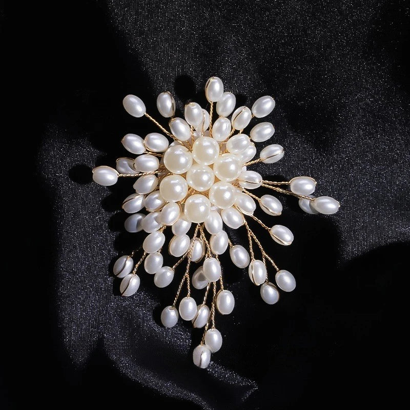Narcissus Flower Brooch | Pearl & Rhinestone Zinc Alloy Pin Fashion Brooch Pin QXL D