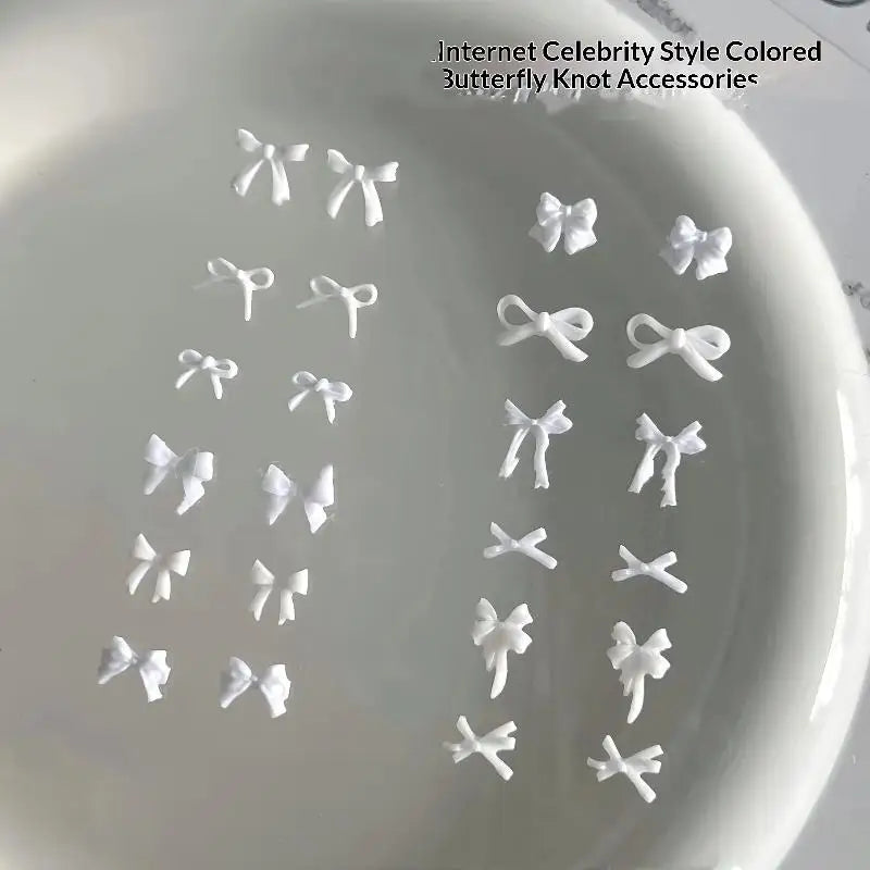 50-Pack 3D Bowknot Resin Nail Art Charms | DIY Manicure Nail Art Charms QXL