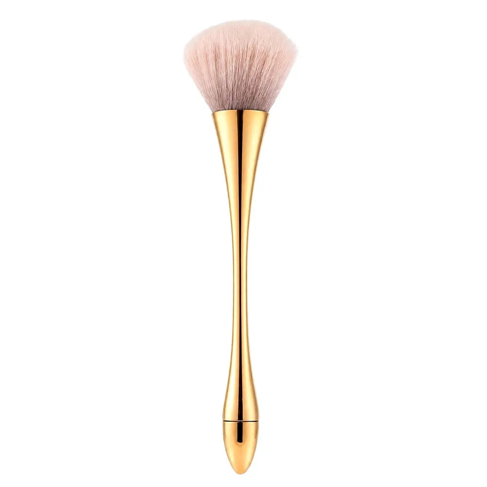 Soft Fluffy Nail Dust Brush | Large Gold Manicure Cleaner Nail Dust Brush QXL black