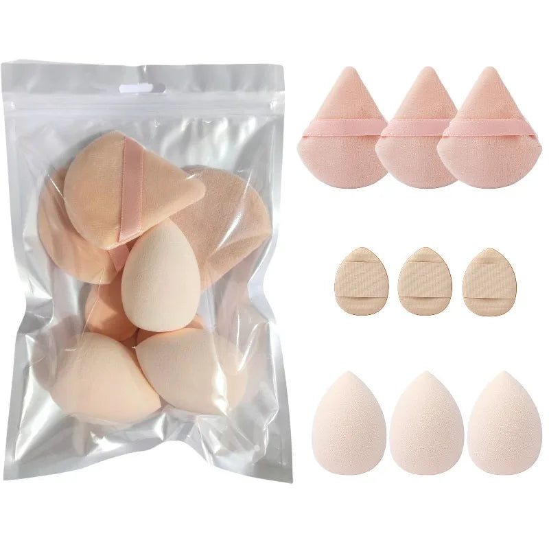 9-Piece Makeup Sponge & Puff Set | Foundation, Powder, Concealer Makeup Sponge Set QXL