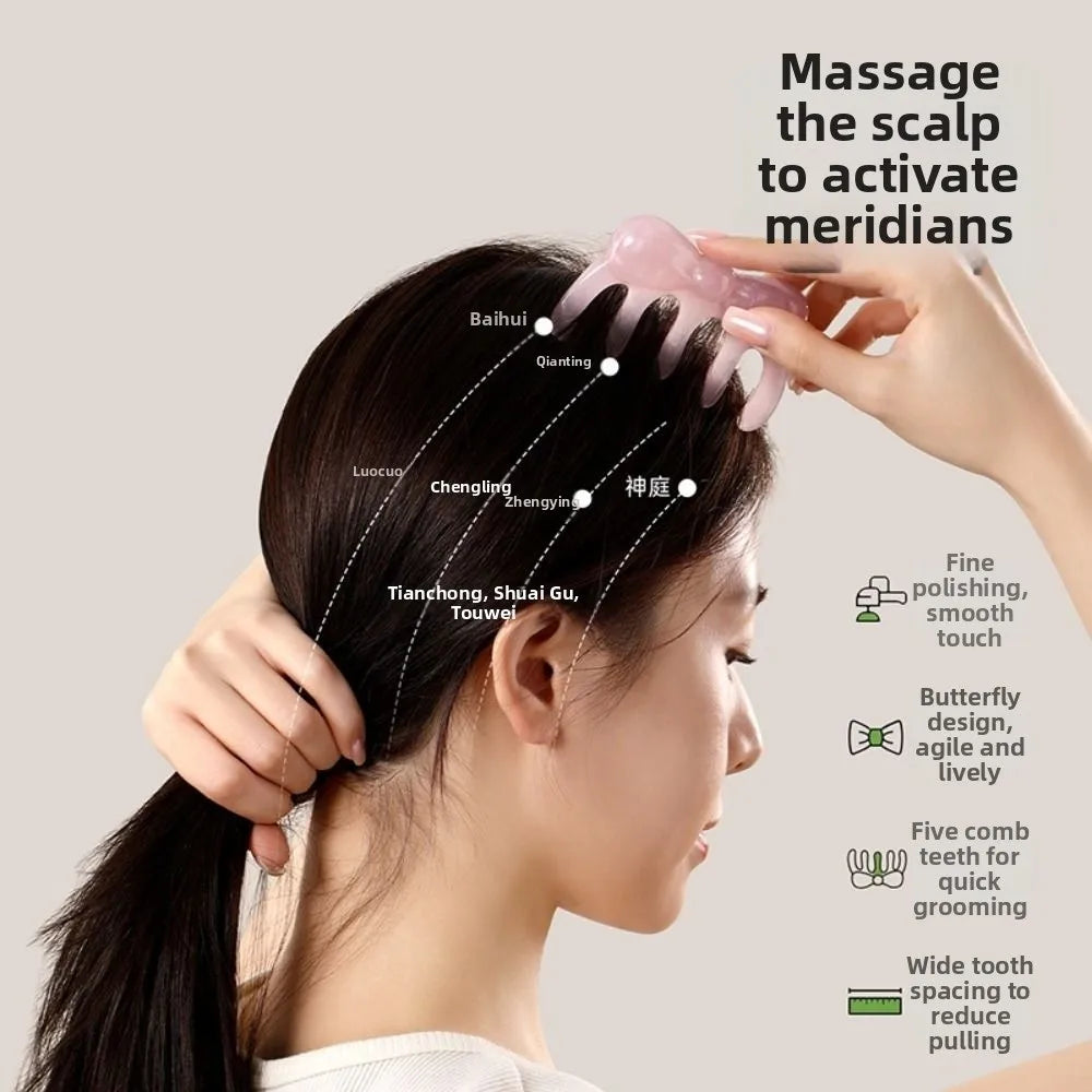 Pink Anti-Static Massage Comb | Hair & Facial Tool Massage Hair Comb QXL
