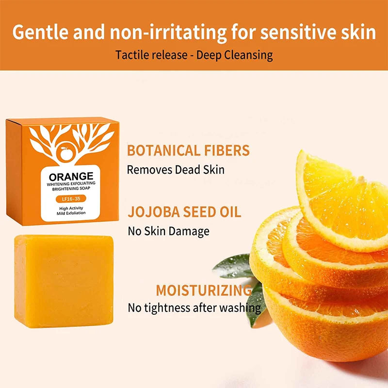 Orange Enzyme Exfoliating Brightening Soap Bar 100g – Face & Body Brightening Soap Bar QXL