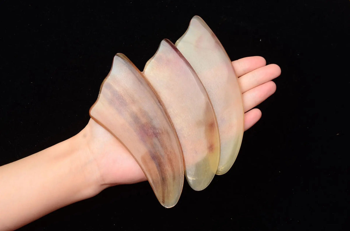 Natural Ox Horn Gua Sha Scraper | Curved Massage Tool 13cm+ Gua Sha Scraper QXL