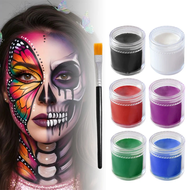 10g Face & Body Oil Paint Cream with Brush | Halloween Cosplay Face & Body Paint QXL