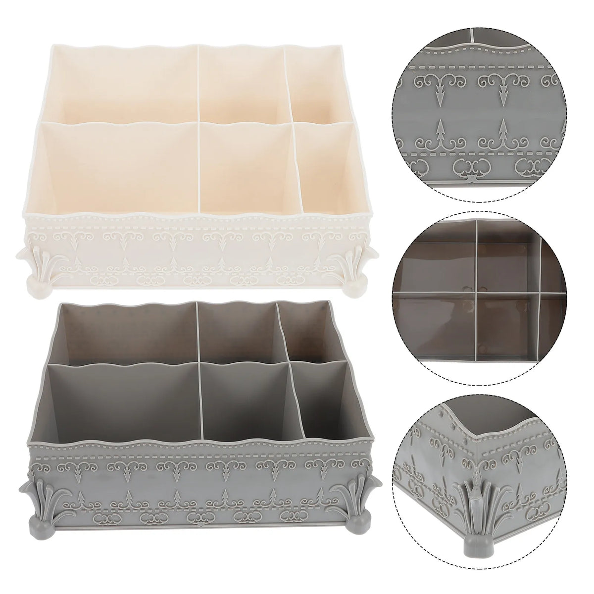 2-Pack Vintage Nail Art Storage Boxes | Desktop Organizer Nail Storage Organizer QXL