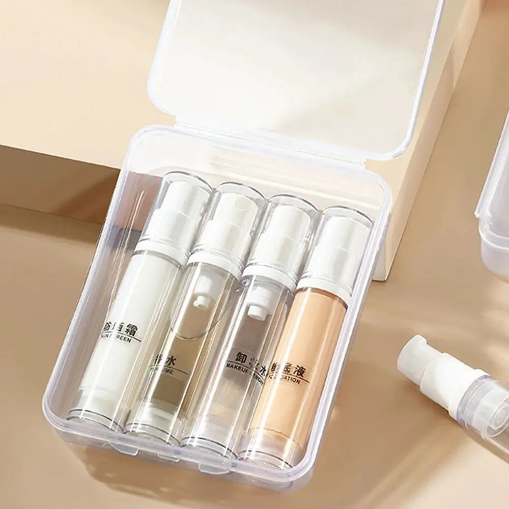 Travel Refillable Pump & Spray Bottles 5–15ml + Storage Box Travel Pump Bottles QXL