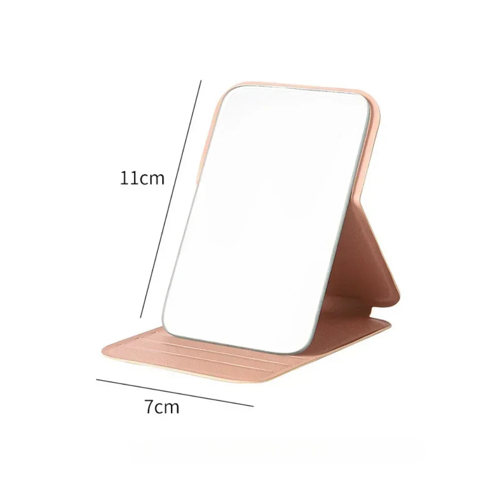 Foldable PU Leather Compact Makeup Mirror for Travel & Desk Compact Makeup Mirror QXL