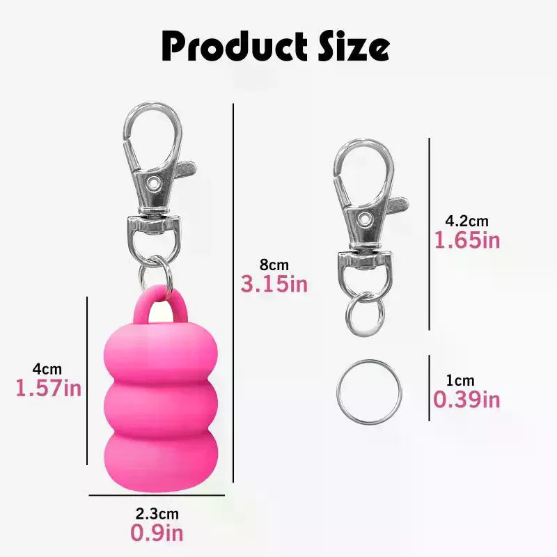 Silicone Lip Gloss Keychain Cap – Cute Donut Style Holder Lip Gloss Keychain Cap QXL