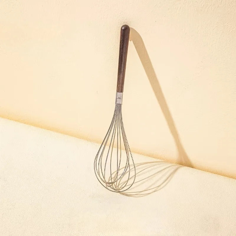 Manual Stainless Steel Egg Beater | Wooden Handle Whisk Manual Egg Beater QXL