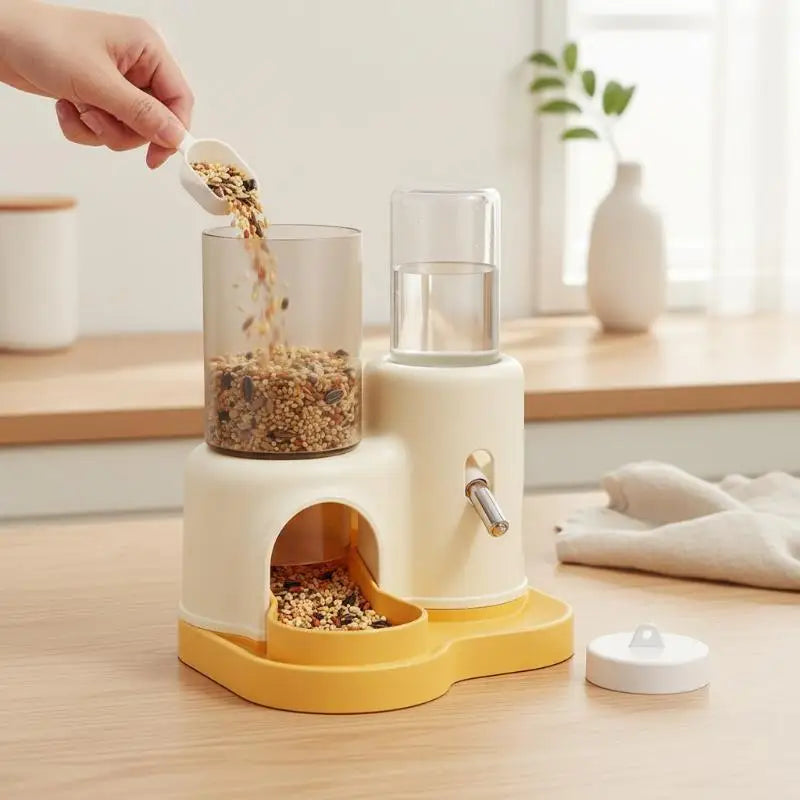 2-in-1 Hamster Automatic Feeder & Water Dispenser Set Pet Feeder Set QXL