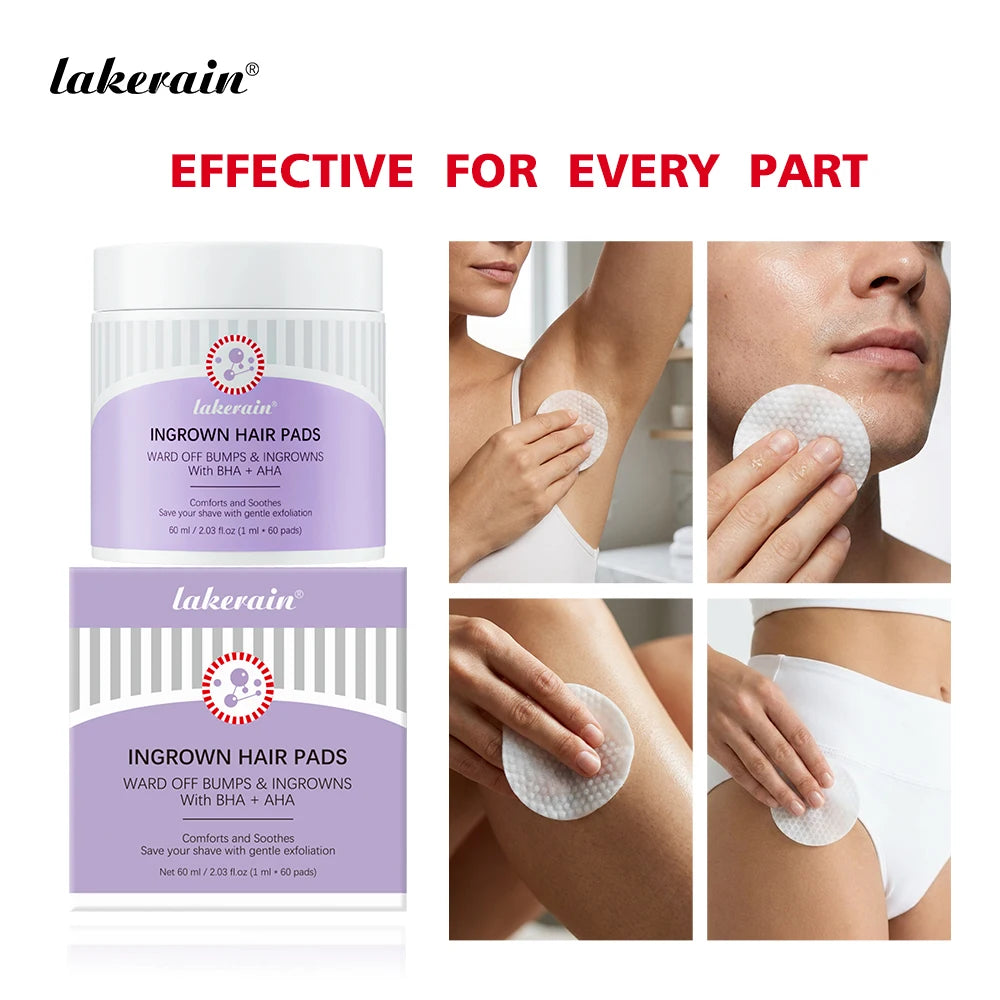 Ingrown Hair Pads – Post-Shave Exfoliating Treatment, 60 Pads Aftershave Treatment Pads QXL Default Title