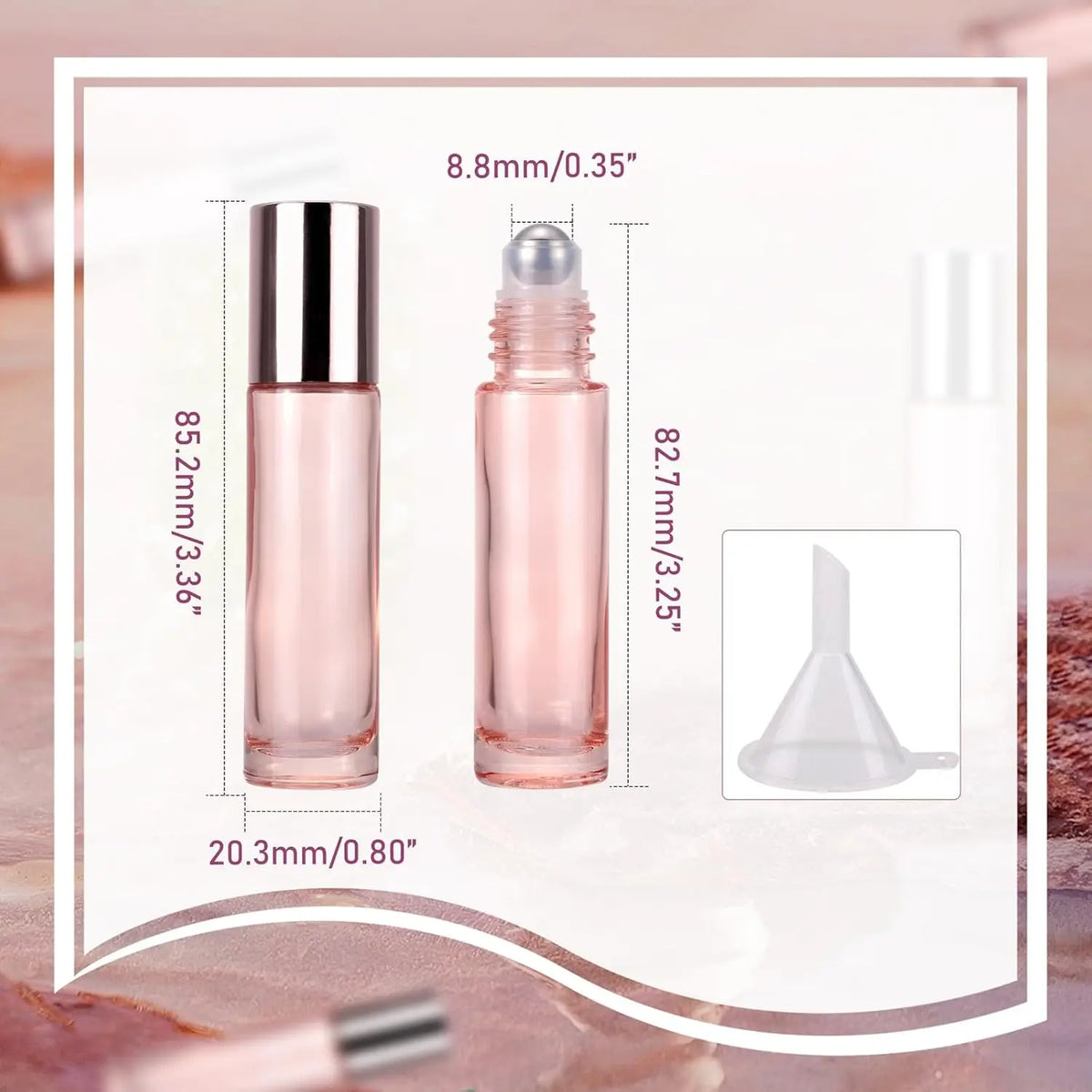 14-Pack 10ml Glass Roller Bottles for Essential Oils & Perfume Glass Roller Bottles QXL