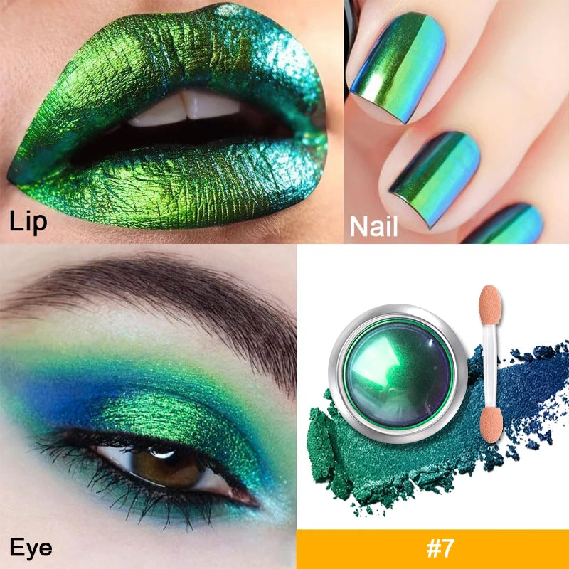 VERONNI MultiChrome Shifting Eyeshadow Powder | Duochrome MultiChrome Eyeshadow QXL