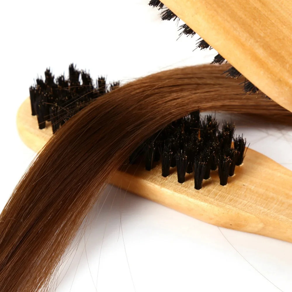 Wooden Double-Sided Anti-Static Hair Straightening Brush Comb Hair Brush Comb QXL