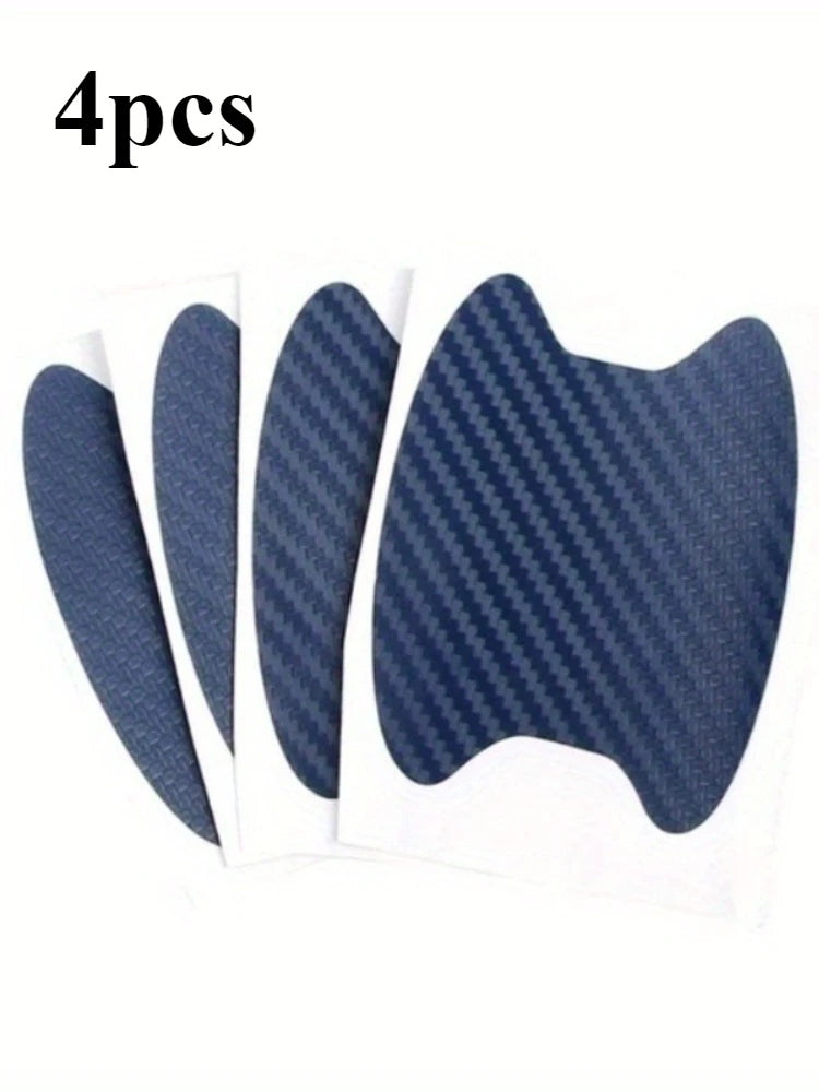 4-Pack Carbon Fiber Car Door Handle Scratch-Proof Film Car Door Protection Film QXL Blue 4pcs