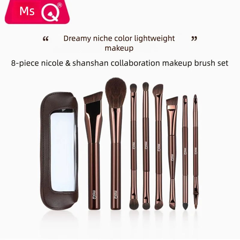 MSQ 8-Piece Double-Ended Makeup Brush Set | Foundation & Eye Makeup Brush Set QXL 8 piece Collaboratio