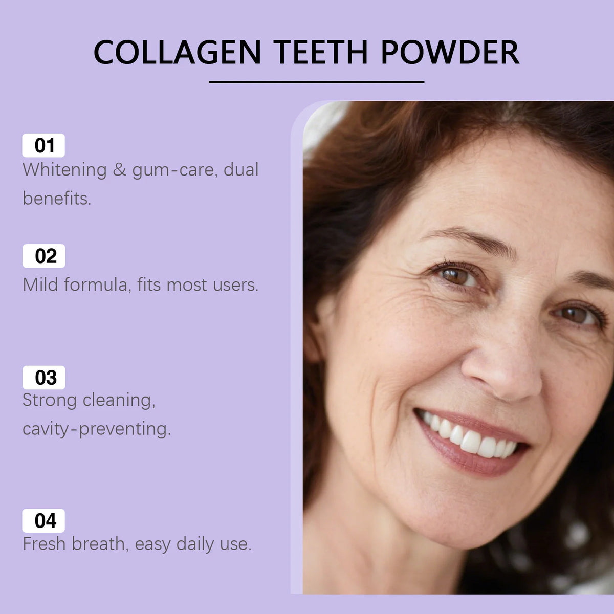 Collagen Tooth Care Powder – Whitening & Enamel Support 50g Tooth Whitening Powder QXL