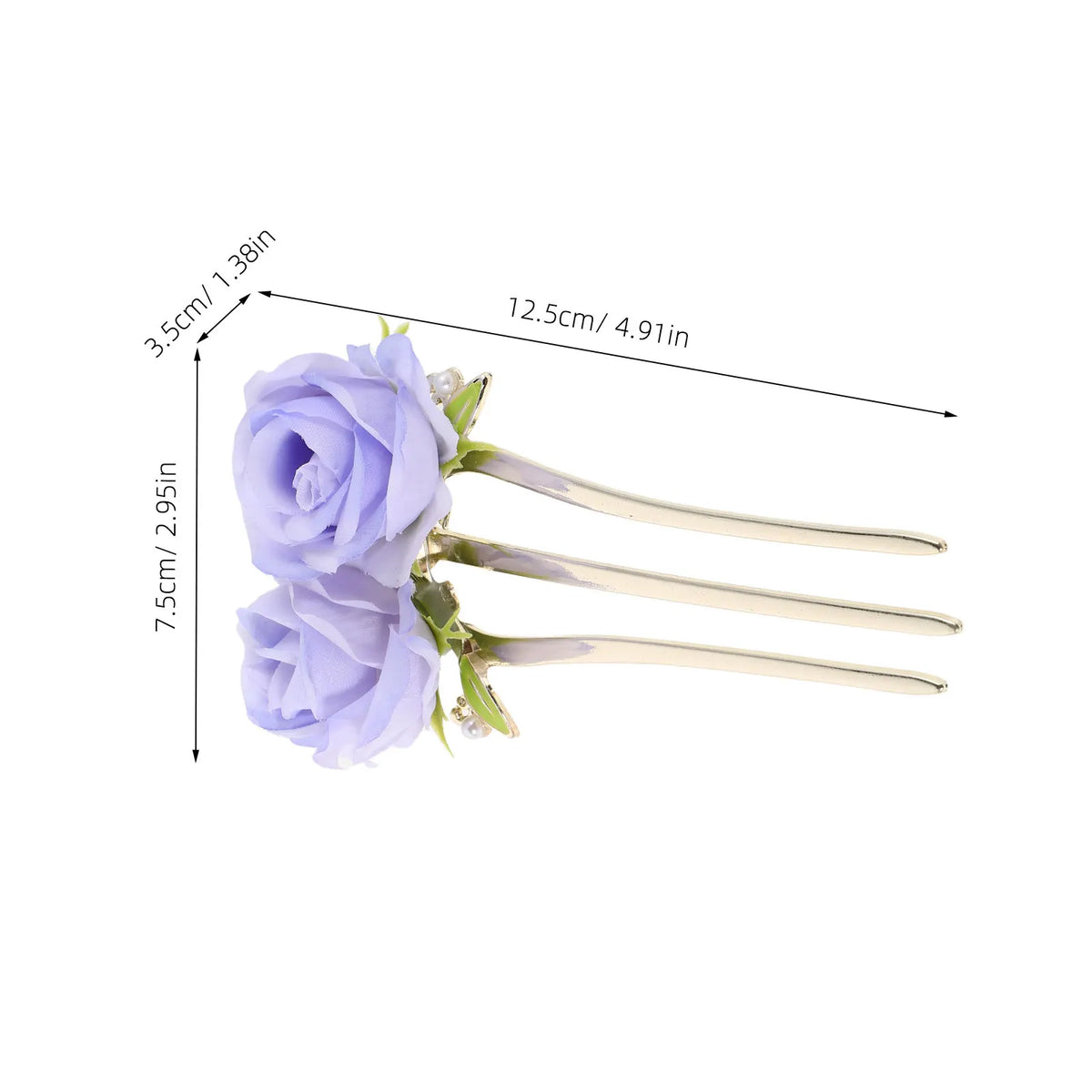 3-Pack Vintage Peony Flower Hair Forks | Chinese Style Updo Pins Floral Hair Fork Set QXL