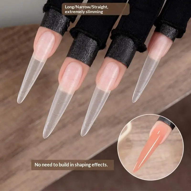 238-Pc Clear Stiletto Nail Tips | Long False Nail Extensions False Nail Tips QXL