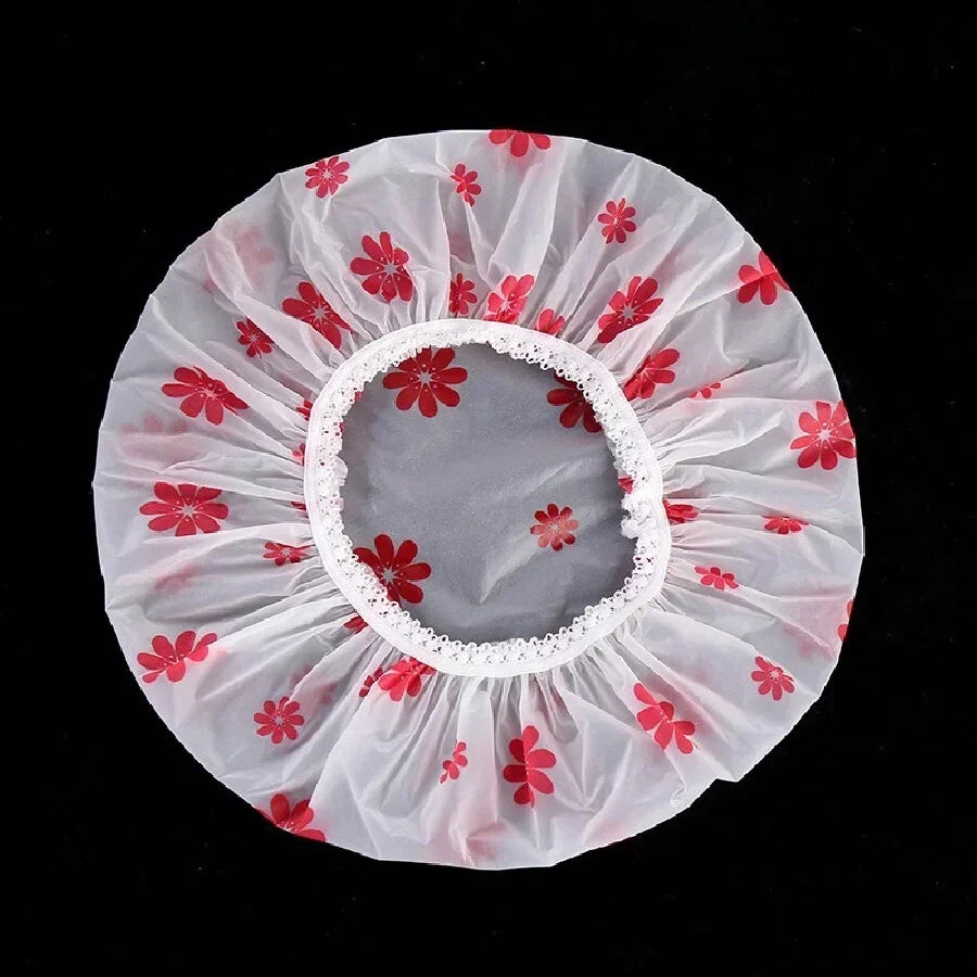 5-Pack Waterproof PEVA Shower Caps | Cartoon Prints for Women Shower Cap Set QXL