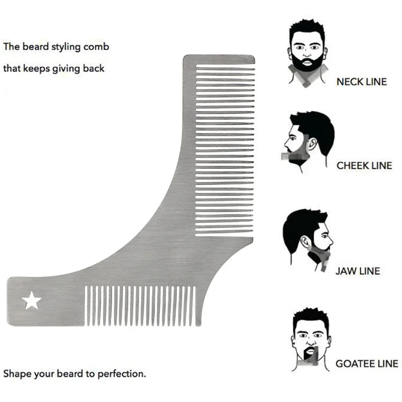 Beard Styling Stencil Comb | Mustache Trimming Template Tool Beard Styling Stencil QXL normal specification