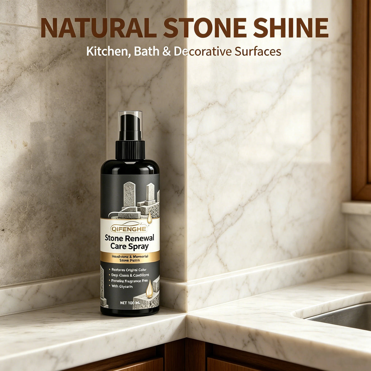 100ml Stone Renewal Spray – Polish & Restore Stone Color Stone Care Spray QXL