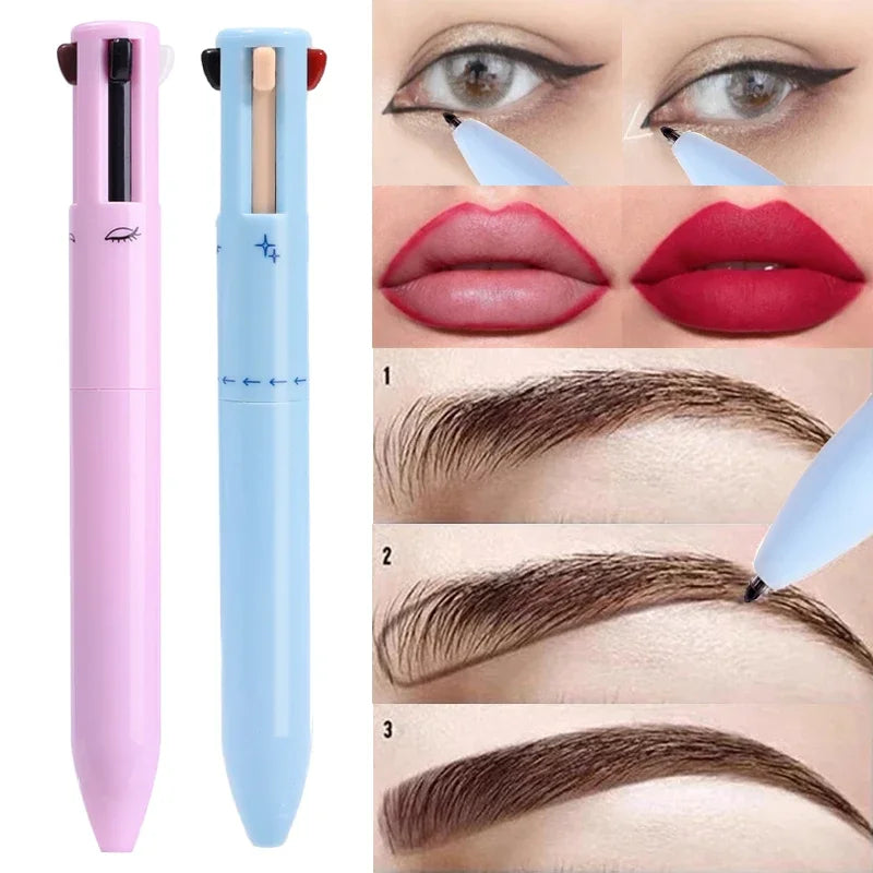 4-in-1 Makeup Pen: Eyebrow, Eyeliner, Lip & Highlighter Multifunctional Makeup Pen QXL