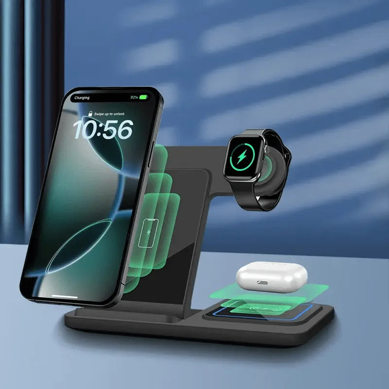 3-in-1 Foldable Wireless Charging Station for iPhone & iWatch Wireless Charging Station QXL