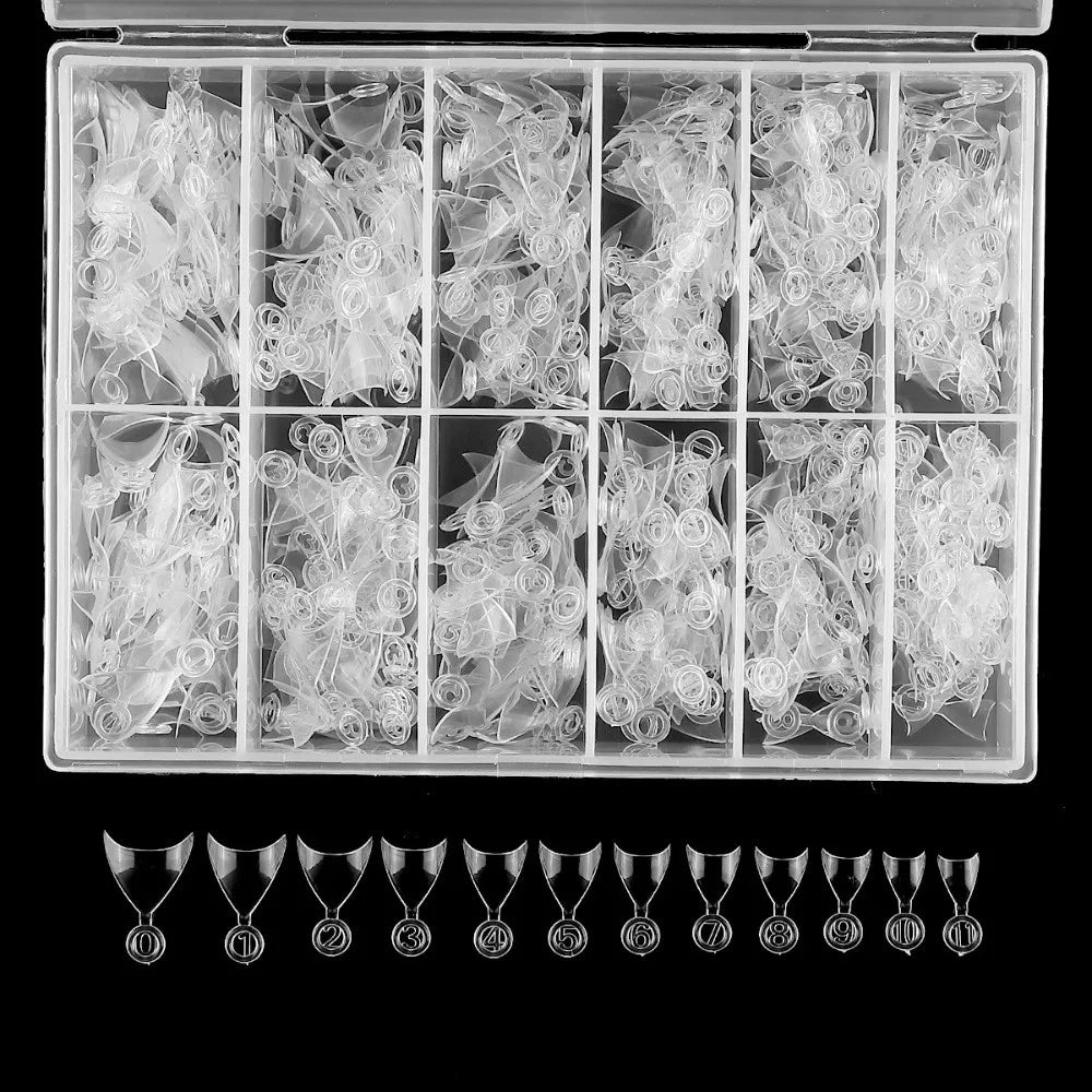 600-Pack Short Square French Nail Tips | Half Cover Press-On Press-On Nail Tips QXL Sharp shape-Clear