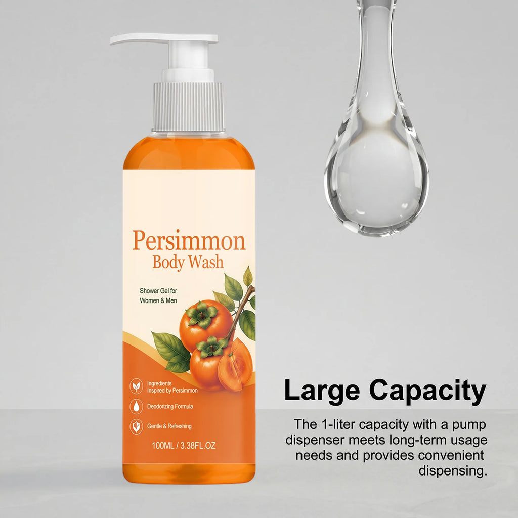 Persimmon Body Wash Shower Gel – Deodorizing, All Skin Types Body Wash Shower Gel QXL