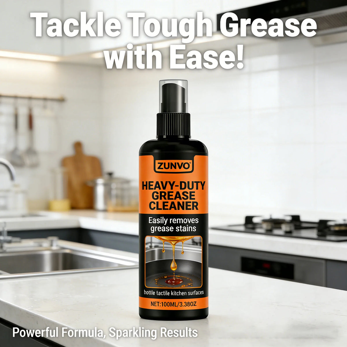 Heavy-Duty Kitchen Grease Cleaner Spray | Multi-Surface Kitchen Degreaser Spray QXL