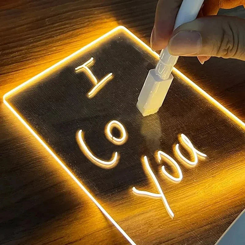 LED Message Board Night Light with Pen | USB Note Board LED Note Board Light QXL
