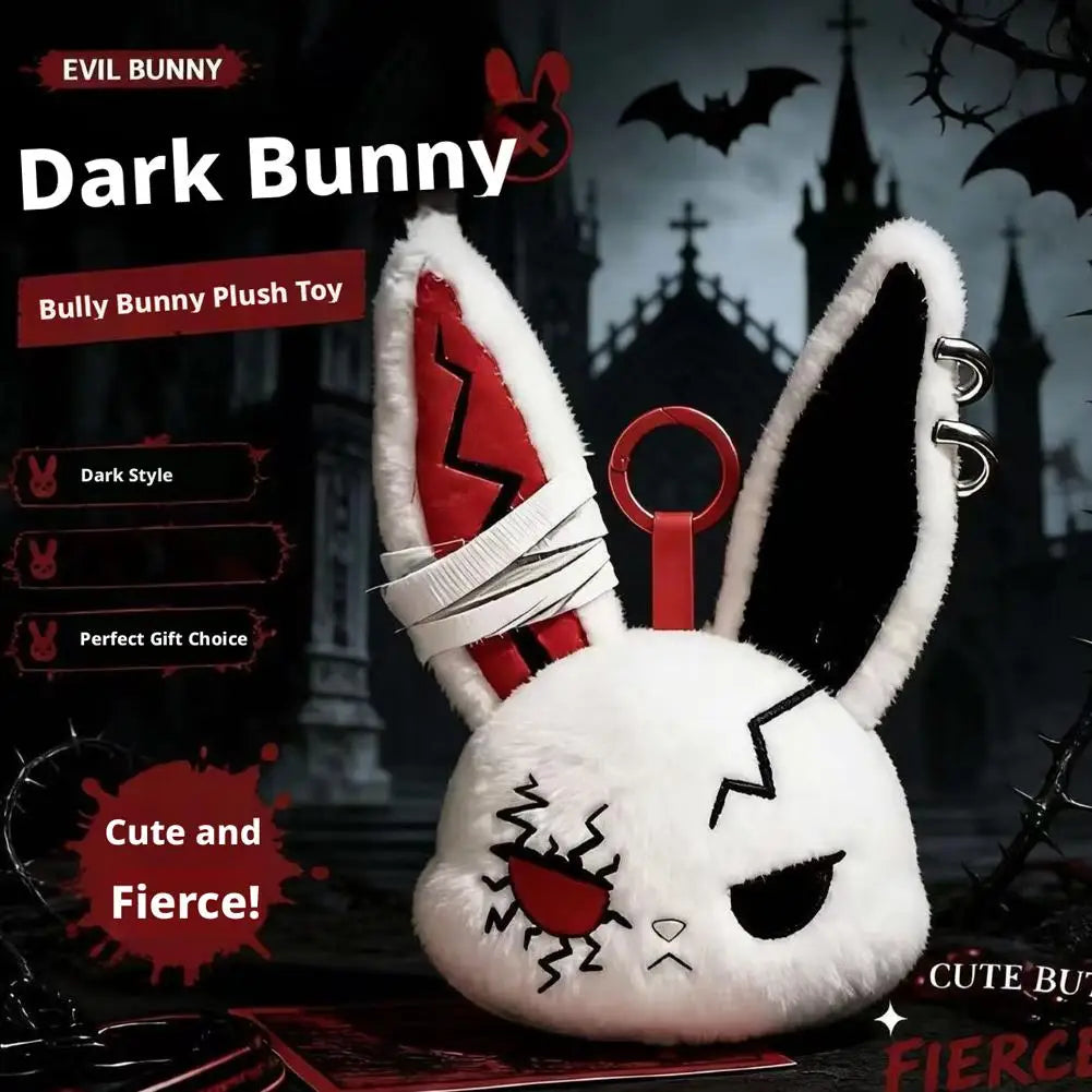 Gothic Evil Bunny Plush Keychain Pendant | Bag & Car Charm Plush Keychain Pendant QXL