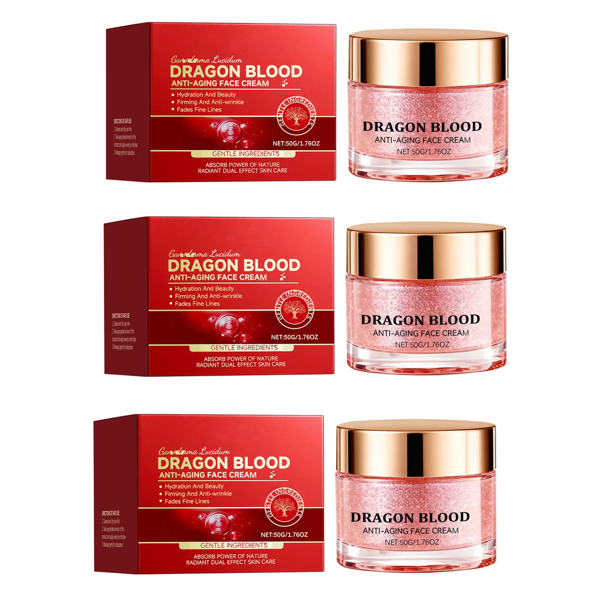 Dragon Blood Retinol Face Cream – Anti-Aging Moisturizer 50g Anti-Aging Face Cream QXL 50g X 3pcs 50g