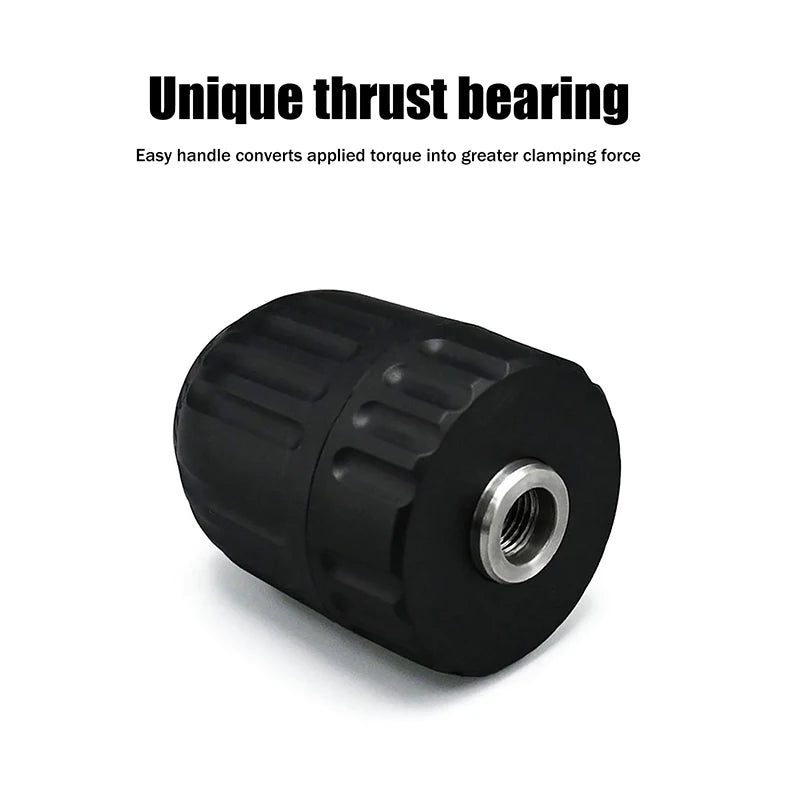 Keyless Drill Chuck 0.8–10mm | 3/8" 24UNF & 1/4" Hex Adapter Keyless Drill Chuck QXL